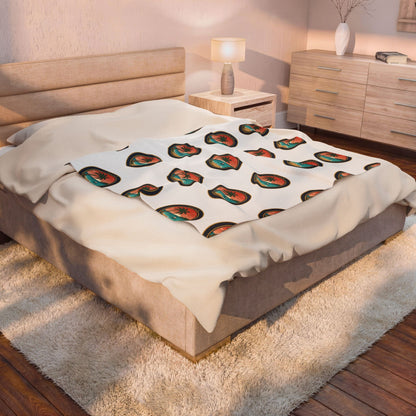 Guam Seal Velveteen Plush Blanket — Modern Island Emblem Throw