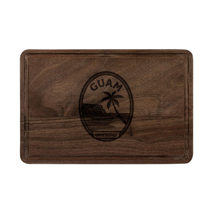 Guam Engraved Wooden Cutting Board — Island Heritage Palm Design