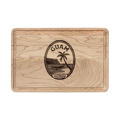 Guam Engraved Wooden Cutting Board — Island Heritage Palm Design