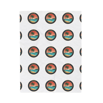 Guam Seal Velveteen Plush Blanket — Modern Island Emblem Throw