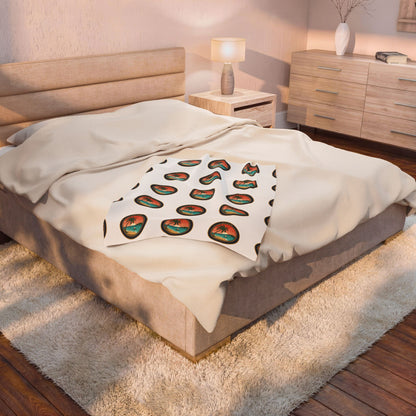 Guam Seal Velveteen Plush Blanket — Modern Island Emblem Throw